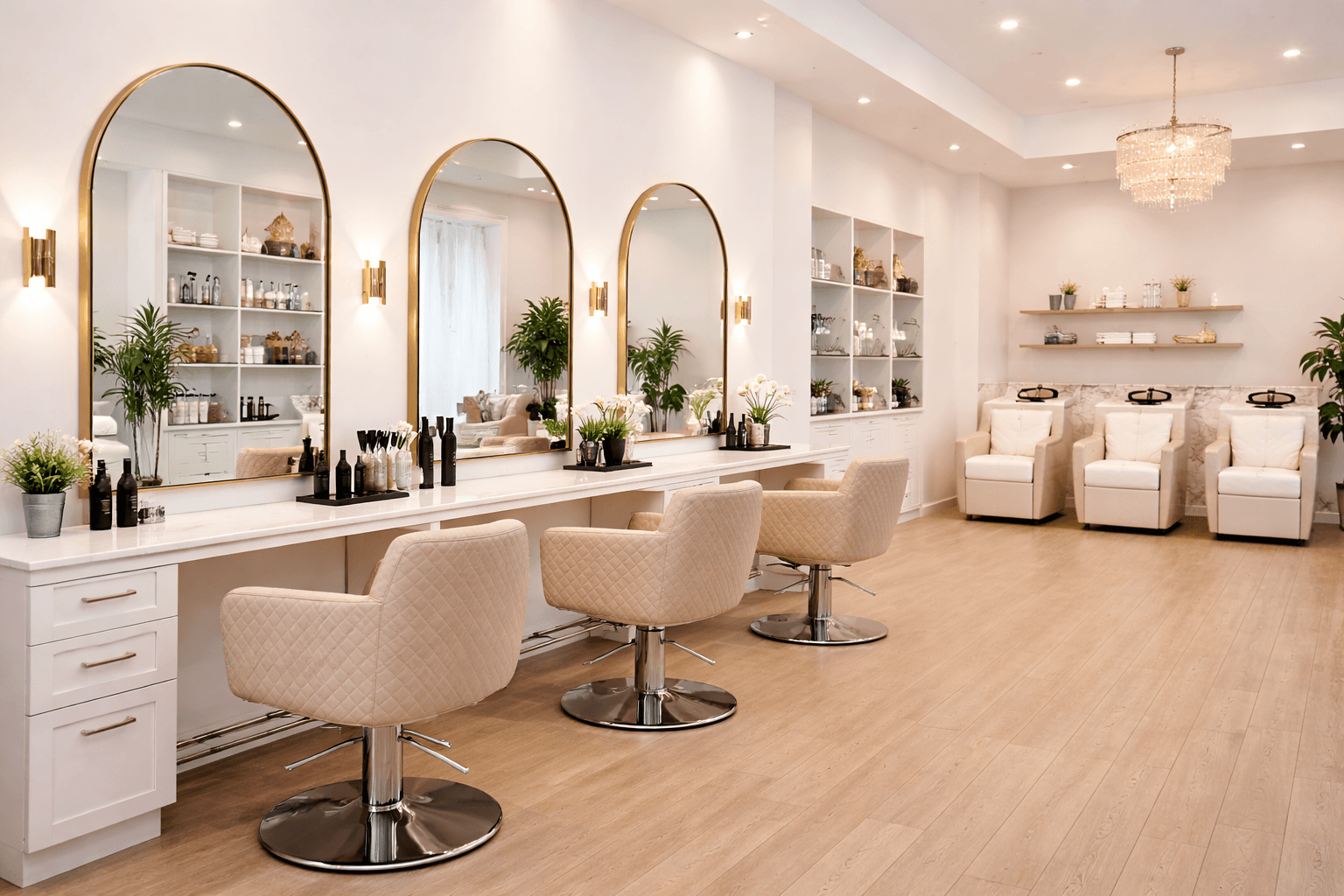 Moderner Friseursalon mit stilvoller Einrichtung